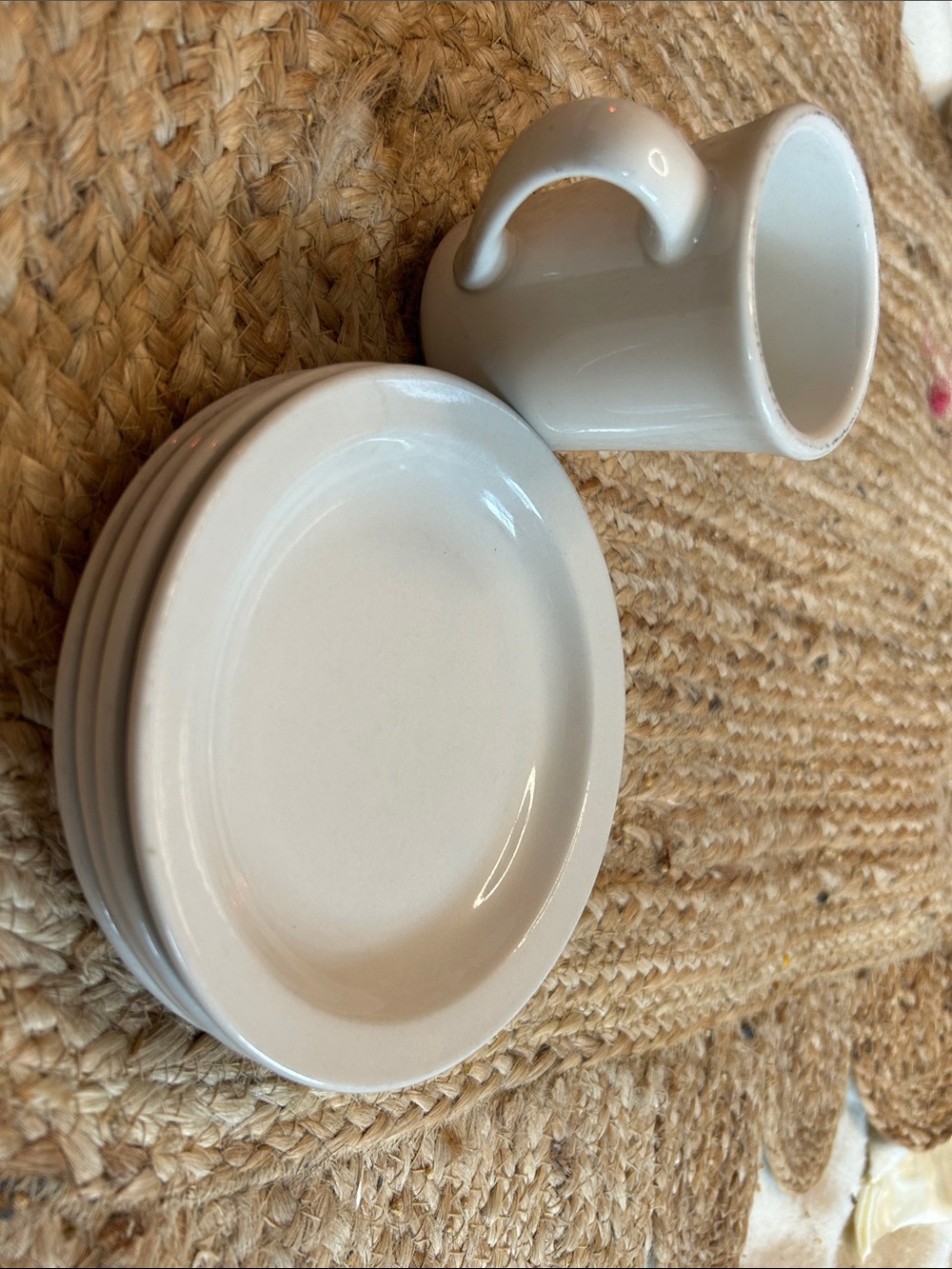 VTG Buffalo Ware side plates. Set of 4. 6 3/4" cup in picture for size ref only